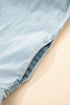 Charming Bow Tie Neck Sleeveless Ruffled Hem Chambray Mini Dress